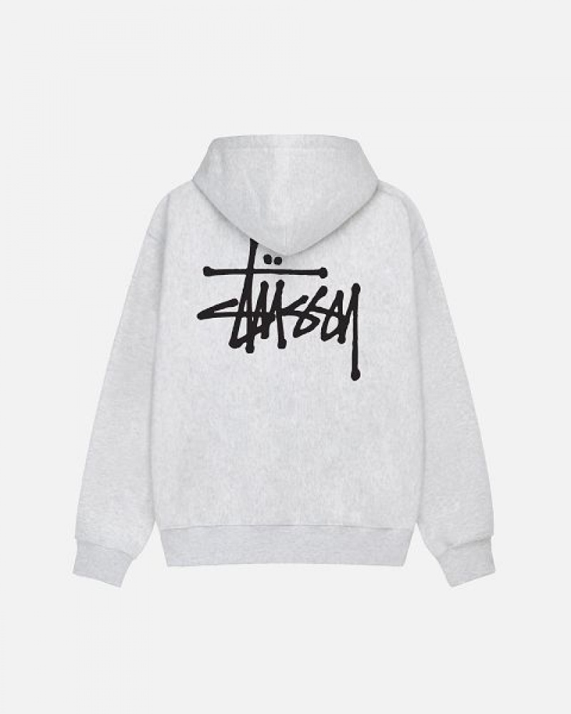 Grey Stussy Basic Hoodie | 2608FMVZC