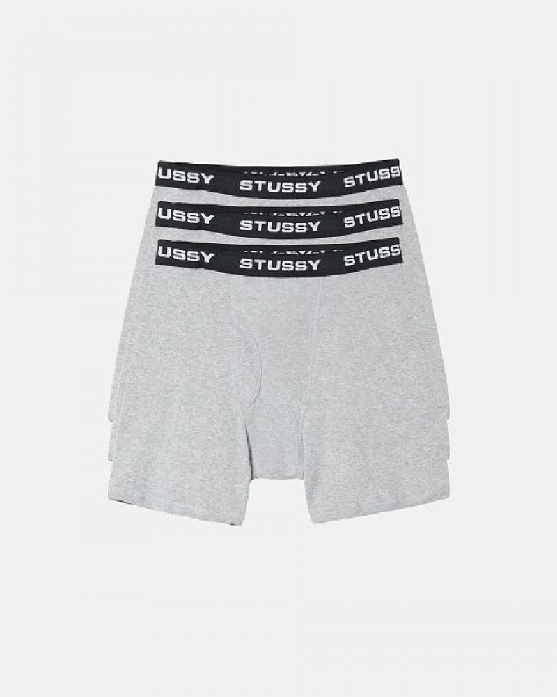 Grey Stussy Boxer Briefs | 8397BMEQK