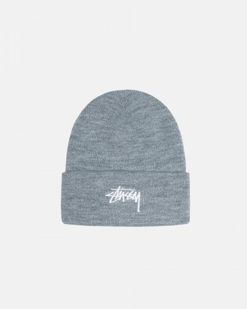 Grey Stussy Cuff Stock Beanie | 9654HKIGE