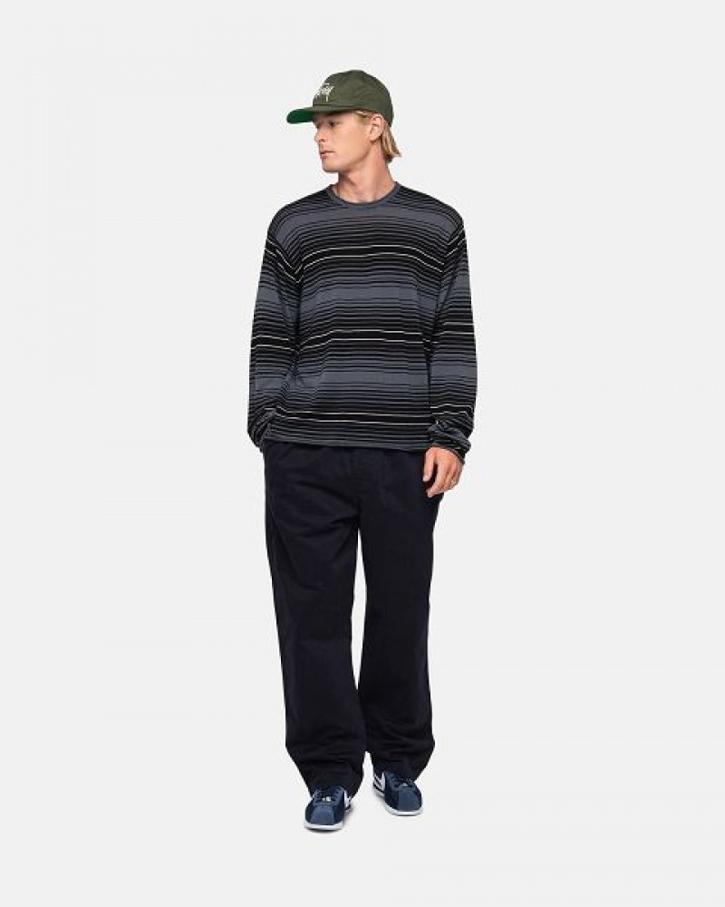 Grey Stussy Horizontal Stripe Sweaters | 2768XIJPE