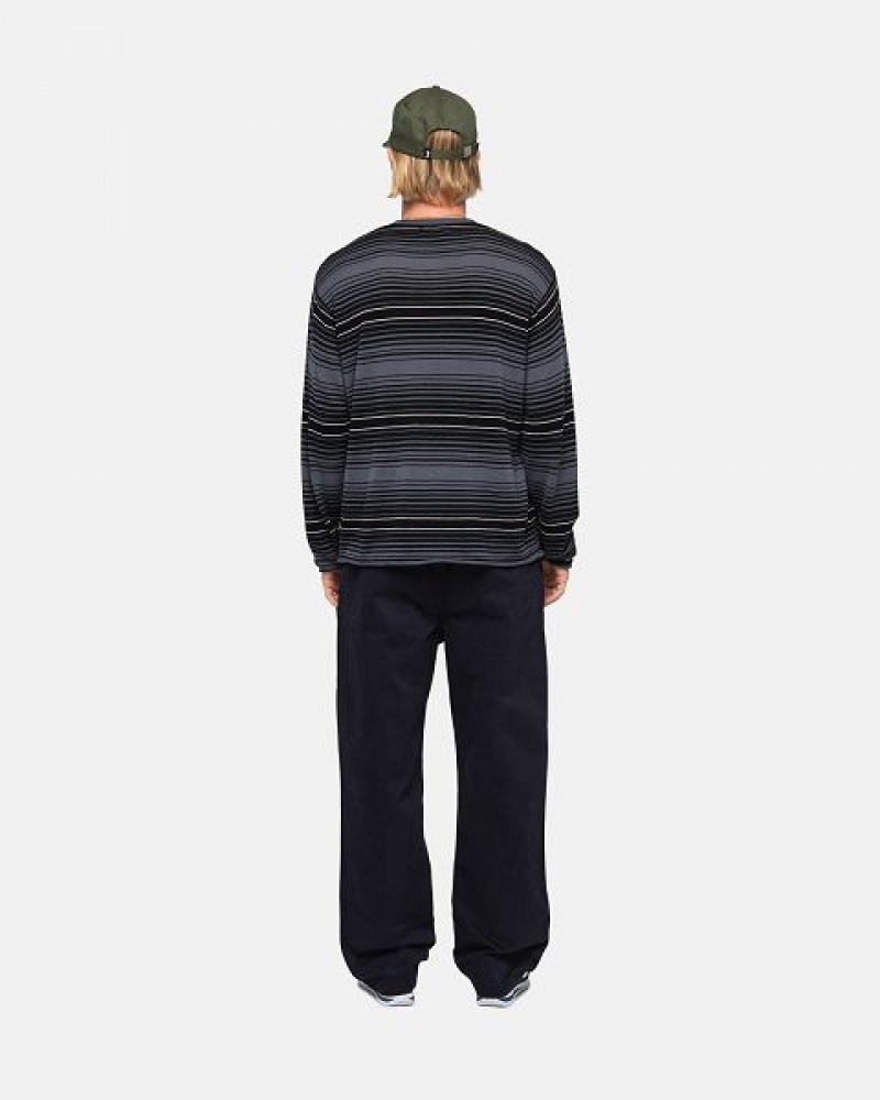 Grey Stussy Horizontal Stripe Sweaters | 2768XIJPE