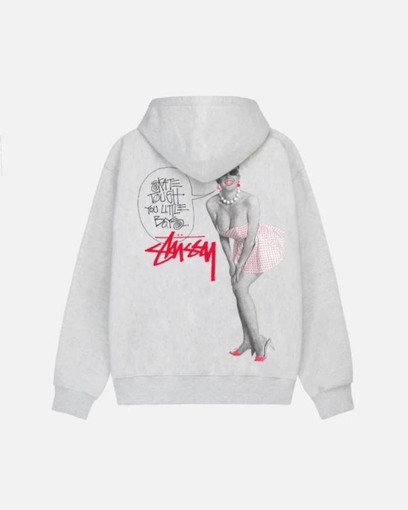 Grey Stussy Skate Tough Hoodie | 7184WODGV