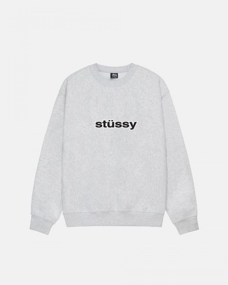 Grey Stussy Ss-link Crew Sweatshirts | 9587OANET