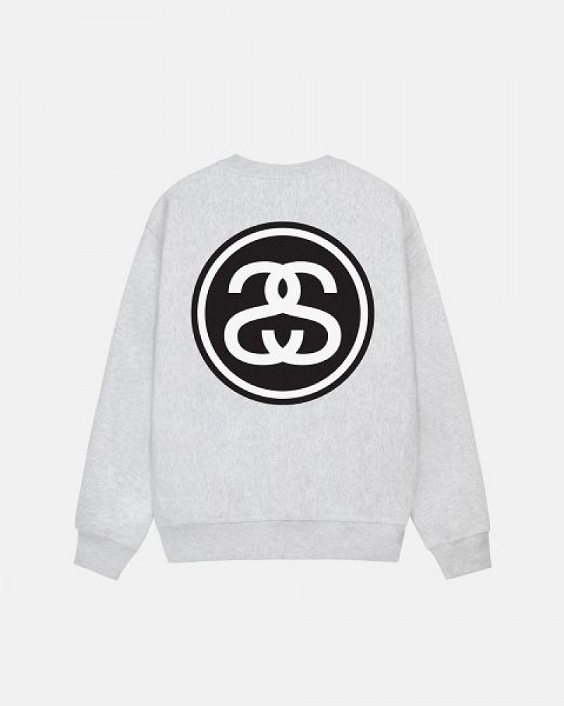 Grey Stussy Ss-link Crew Sweatshirts | 9587OANET