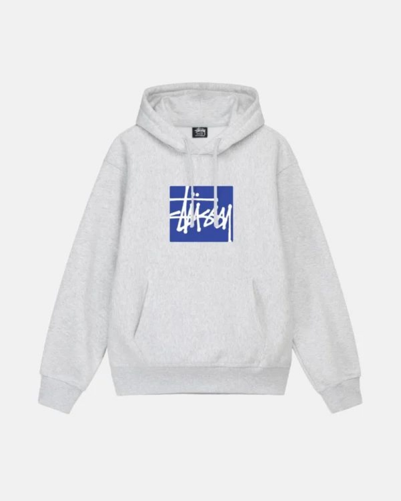 Grey Stussy Stock Box Hoodie | 1045QOCYM