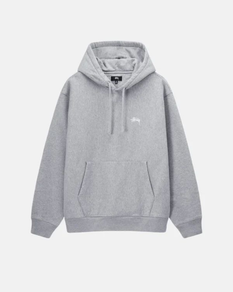 Grey Stussy Stock Logo Best Hoodie | 6840RILXW