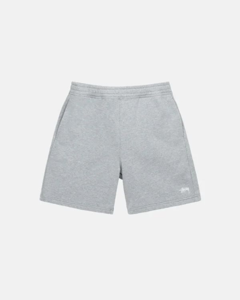 Grey Stussy Stock Logo Sweat Shorts | 8749SKUDH