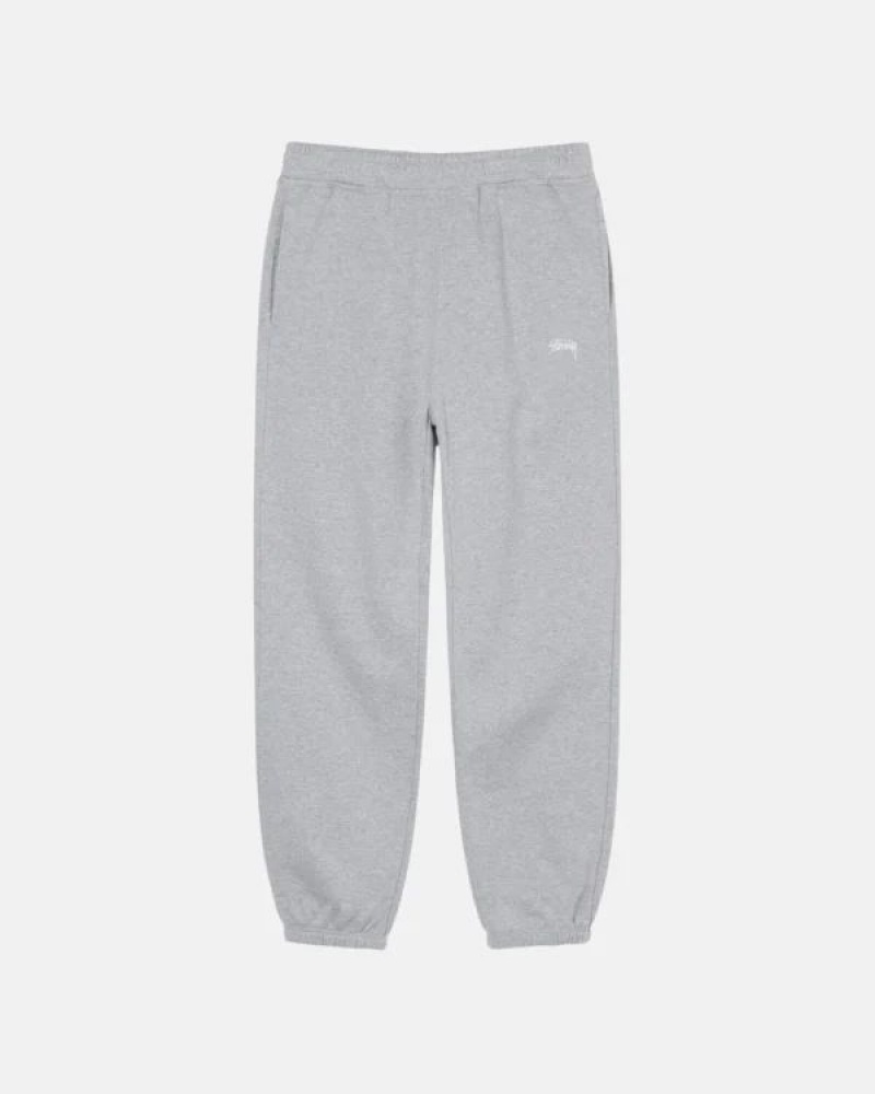 Grey Stussy Stock Logo Sweatpants | 6415RZJQB