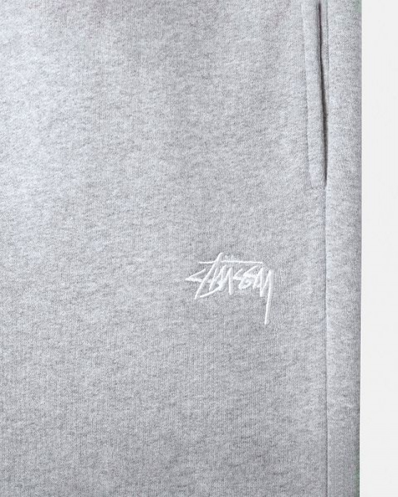 Grey Stussy Stock Logo Sweatpants | 6435LXDNJ