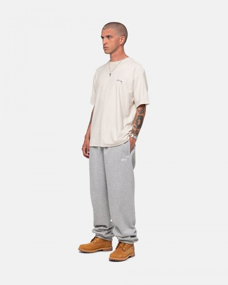 Grey Stussy Stock Logo Sweatpants | 6435LXDNJ