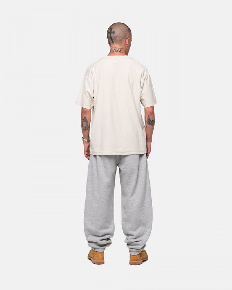 Grey Stussy Stock Logo Sweatpants | 6435LXDNJ