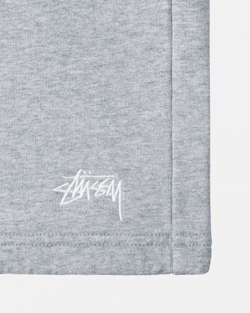 Grey Stussy Stock Logo Sweats Shorts | 3769TJFES