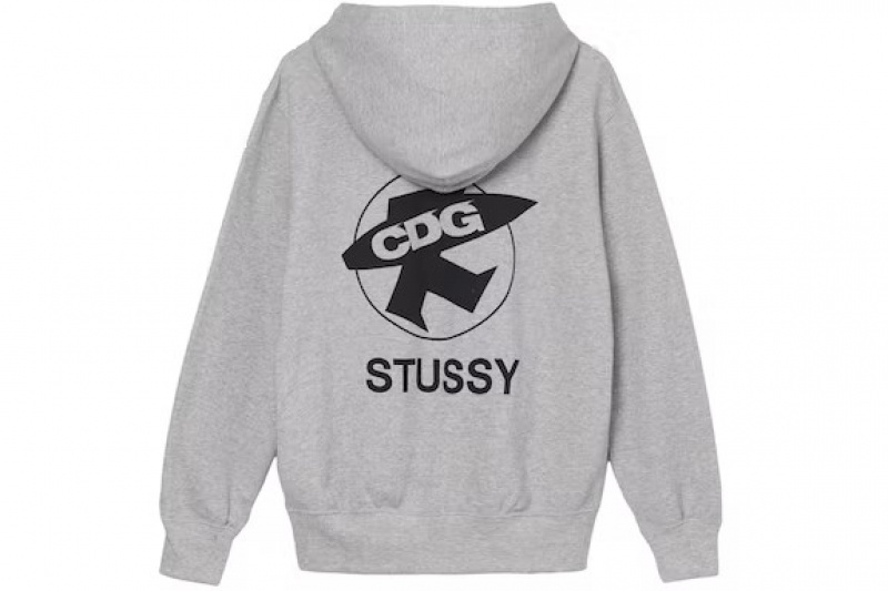 Grey / Black Stussy Cdg Hoodie | 0356XDSGP