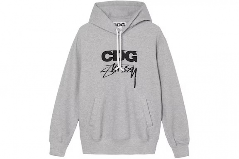 Grey / Black Stussy Cdg Hoodie | 0356XDSGP