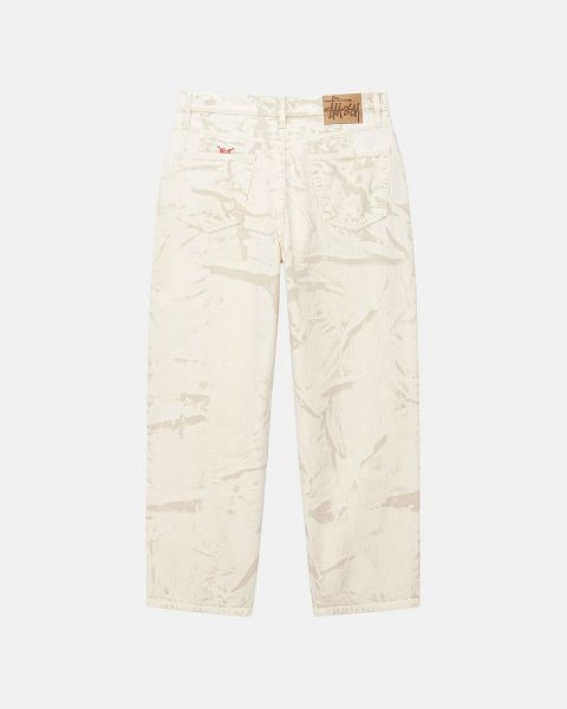 Khaki Stussy Big Ol' Distressed Canvas Jeans | 6413UMPKD