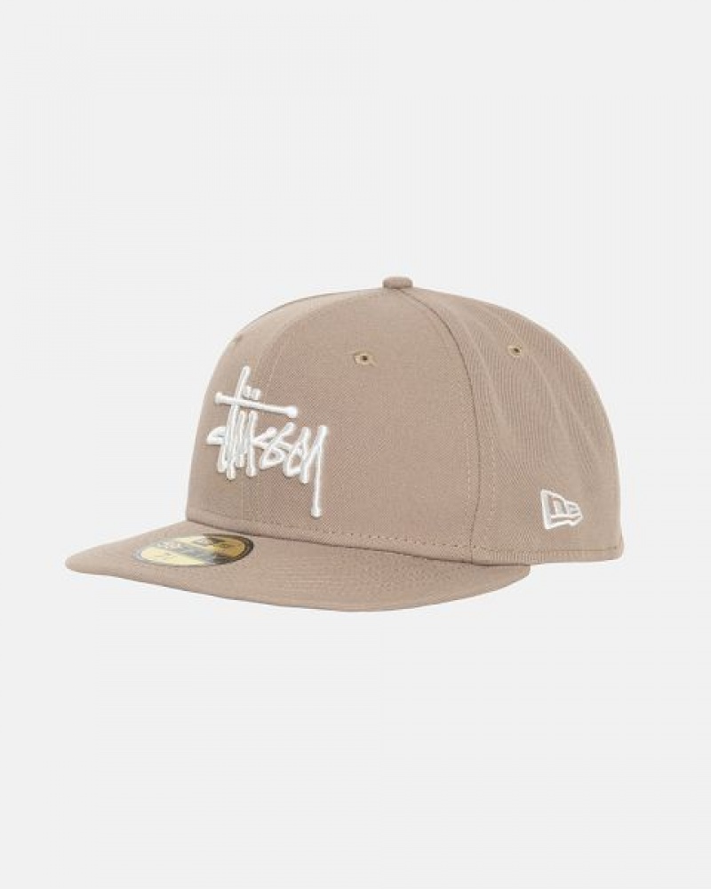 Khaki Stussy New Era 59fifty Authentic Caps | 6427FCBMR