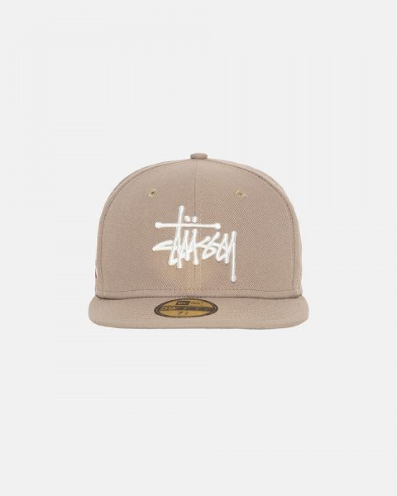 Khaki Stussy New Era 59fifty Authentic Caps | 6427FCBMR