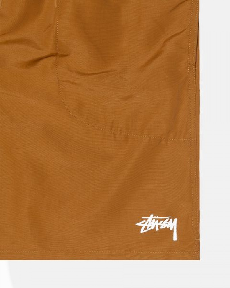 Khaki Stussy Water Stock Shorts | 7650FUHIM