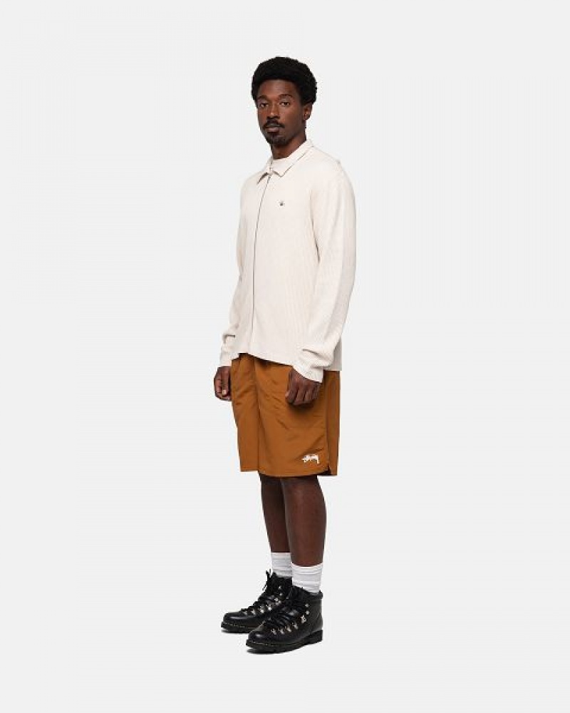 Khaki Stussy Water Stock Shorts | 7650FUHIM