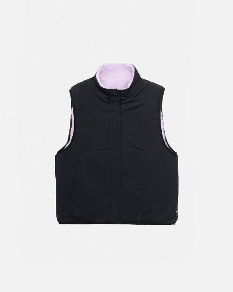 Lavender Stussy Sherpa Reversible Vest | 5326QHJZU