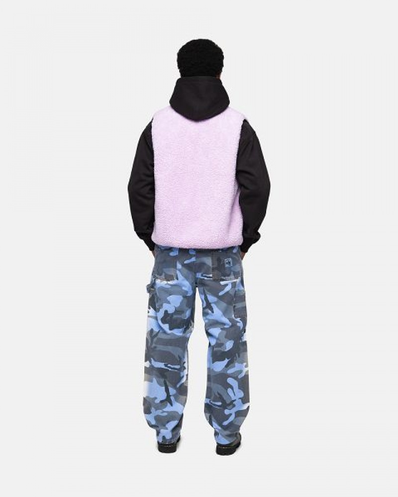 Lavender Stussy Sherpa Reversible Vest | 5326QHJZU