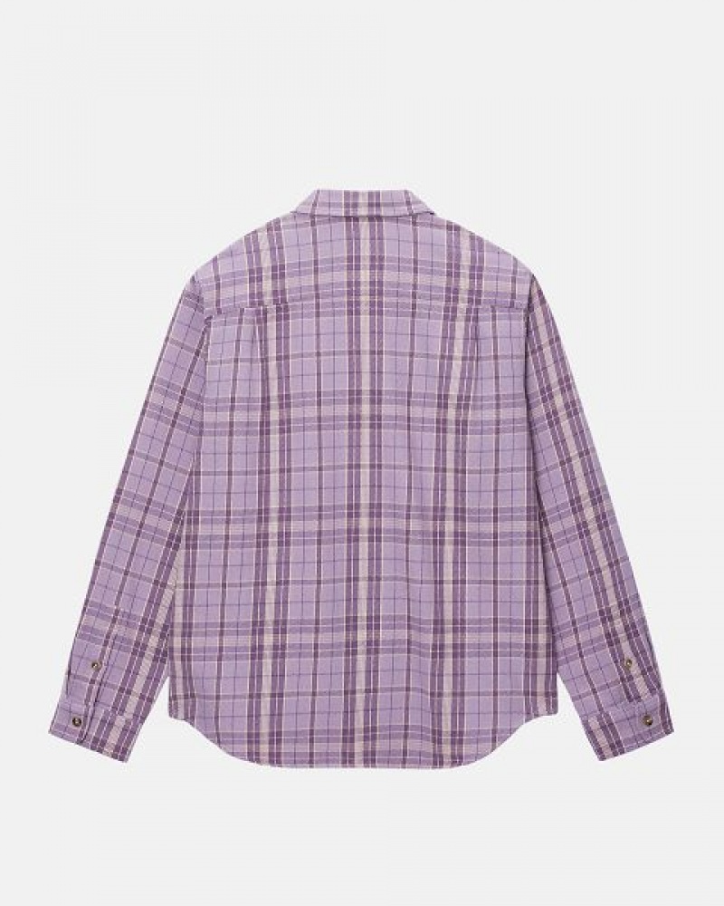 Lavender Stussy Stones Plaid Shirts | 2185QAXOH