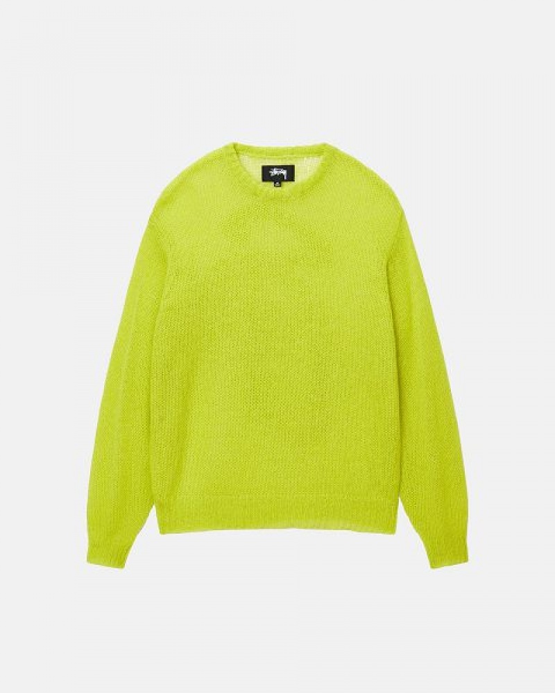 Light Green Stussy S Loose Knit Sweaters | 2097IQATG