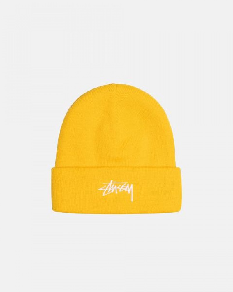 Mustard Stussy Cuff Stock Beanie | 1789RWCSD