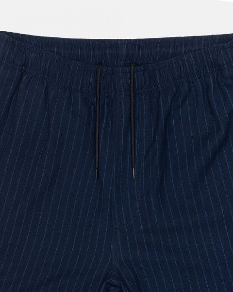 Navy Stussy Beach Wool Stripe Pants | 7639GUKLP