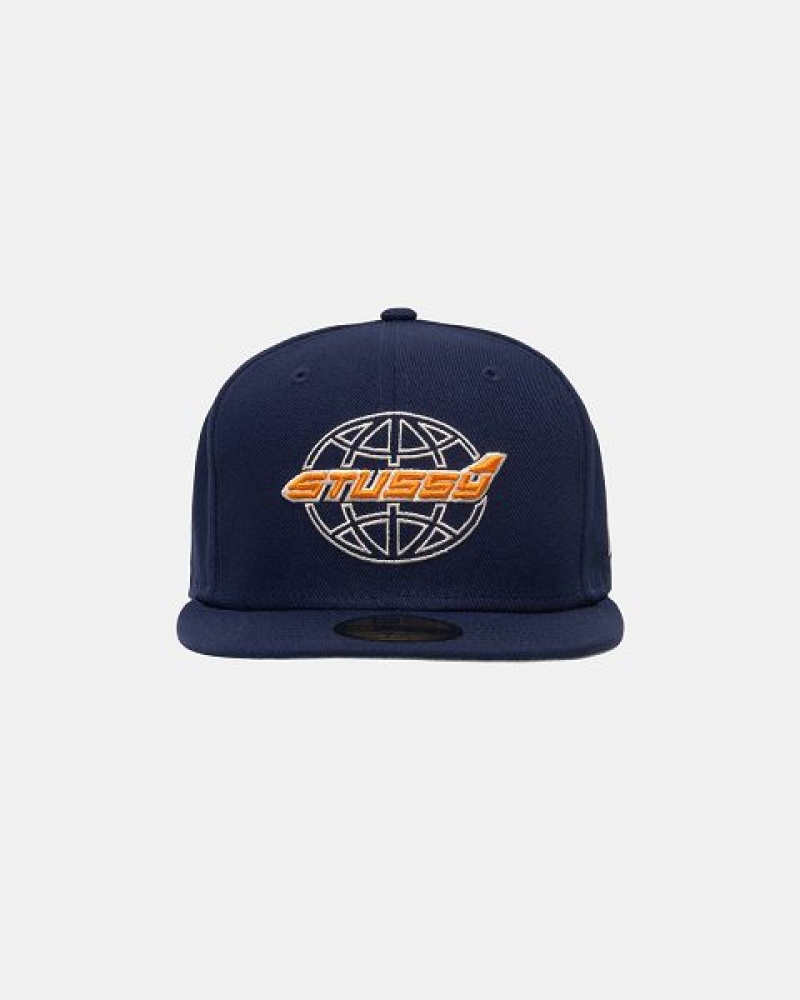 Navy Stussy New Era 59fifty Airplane Caps | 2953SKIFQ