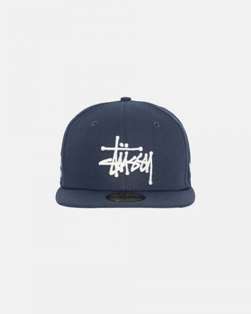 Navy Stussy New Era 59fifty Authentic Caps | 6290STGUC