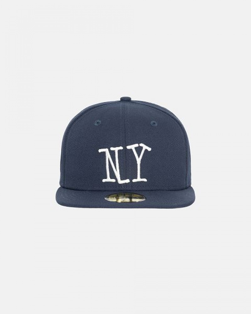 Navy Stussy New Era 59fifty Ny Caps | 3097VZRWA