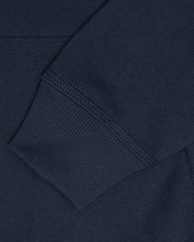 Navy Stussy Stock Logo Hoodie | 9340QNLPK