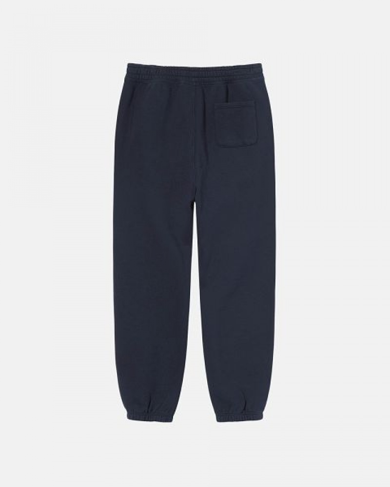 Navy Stussy Stock Logo Sweatpants | 2367TKLVP