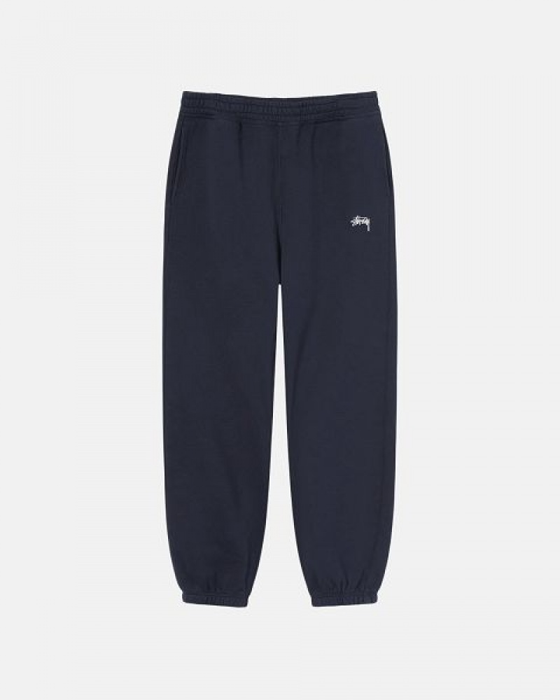 Navy Stussy Stock Logo Sweatpants | 2367TKLVP