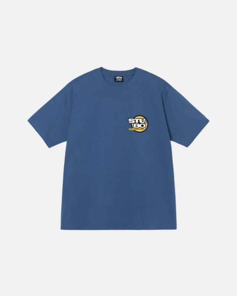 Navy / Blue Stussy Hot 80 T Shirts | 4359IBAGS