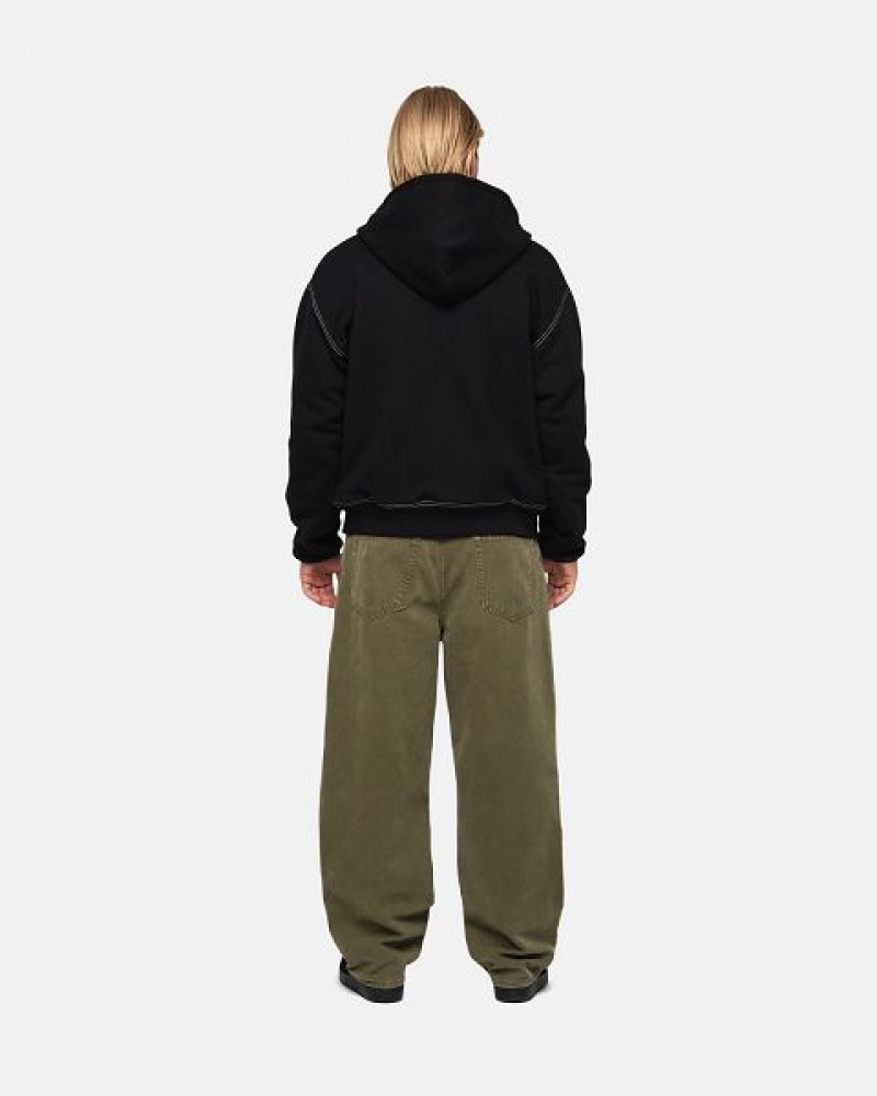 Olive Stussy Big Ol' Washed Canvas Jeans | 7126OPDUK