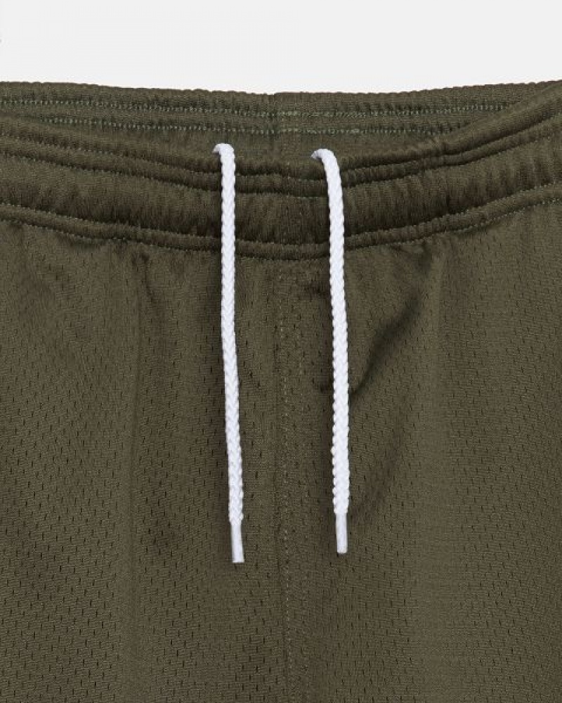 Olive Stussy Mesh Big Basic Shorts | 3792RDVME