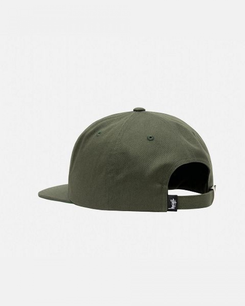 Olive Stussy Mid-depth Basic Strapback Caps | 9167BFAGJ