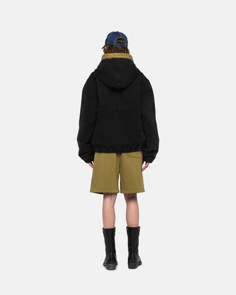 Olive Stussy Stock Logo Sweats Shorts | 7621GUIAR