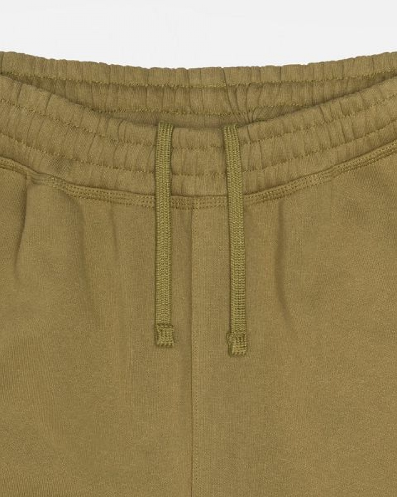 Olive Stussy Stock Logo Sweats Shorts | 7621GUIAR