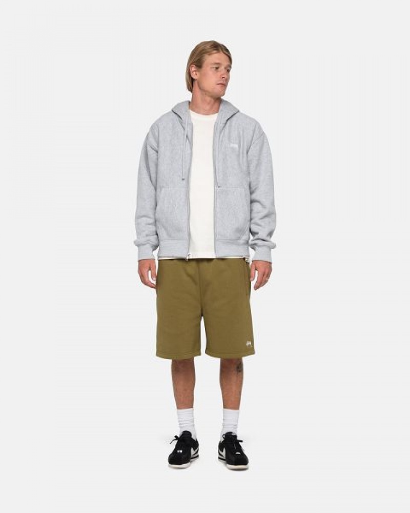 Olive Stussy Stock Logo Sweats Shorts | 7621GUIAR