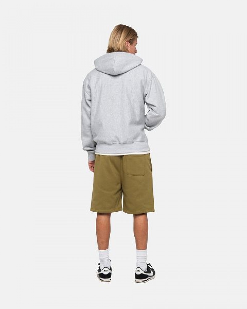 Olive Stussy Stock Logo Sweats Shorts | 7621GUIAR