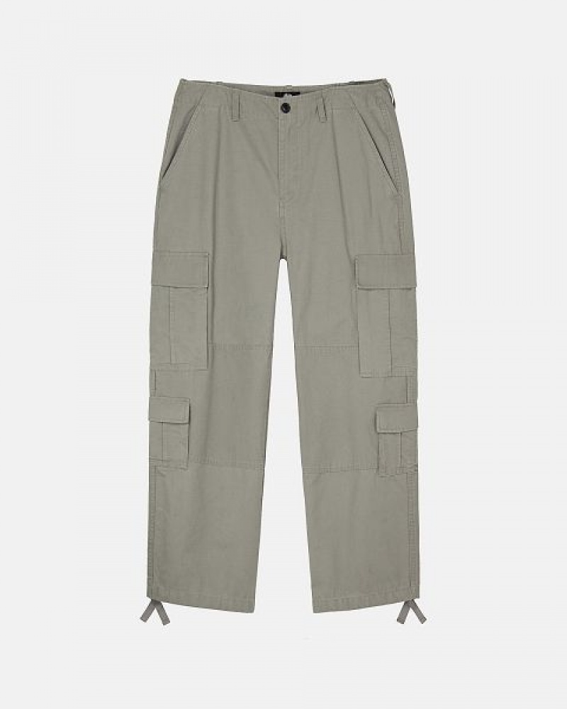 Olive Stussy Surplus Cargo Ripstop Pants | 3184FCLHY