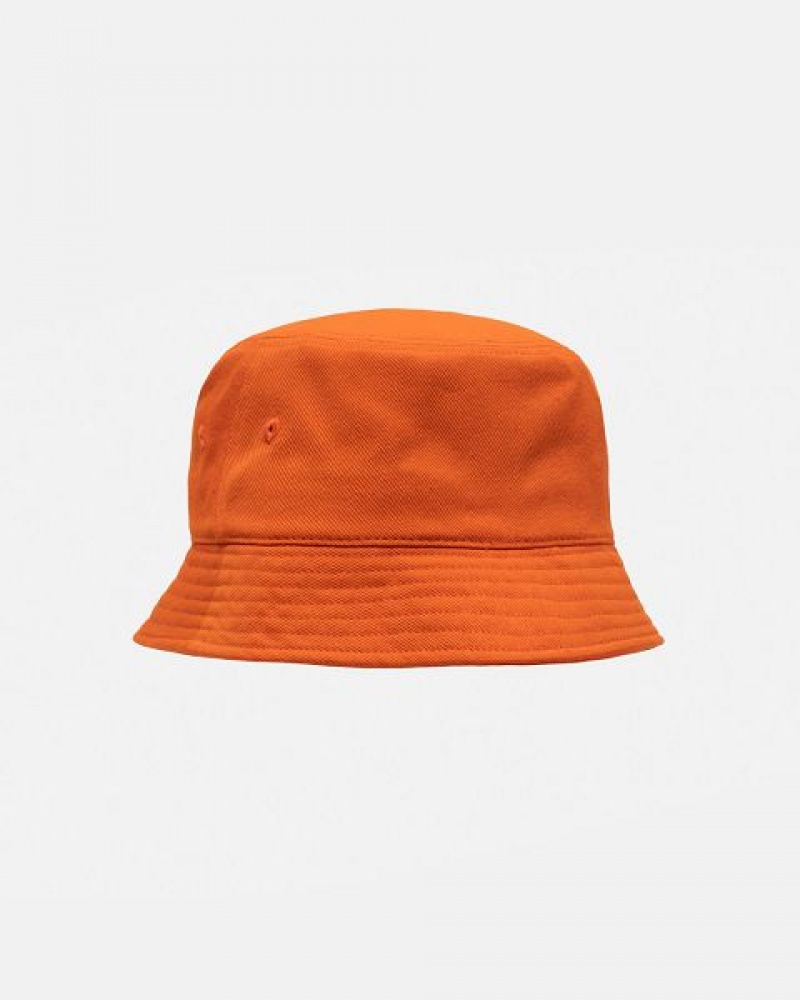 Orange Stussy Deep Bucket Ss Link Hats | 4385DOZQM