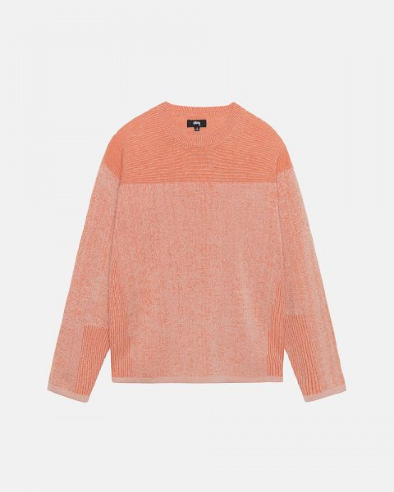 Orange Stussy Engineered Panel Sweaters | 0376XDSUJ