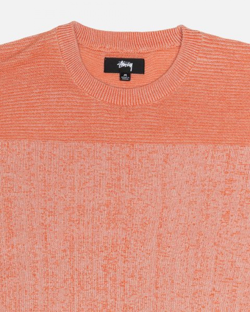 Orange Stussy Engineered Panel Sweaters | 0376XDSUJ