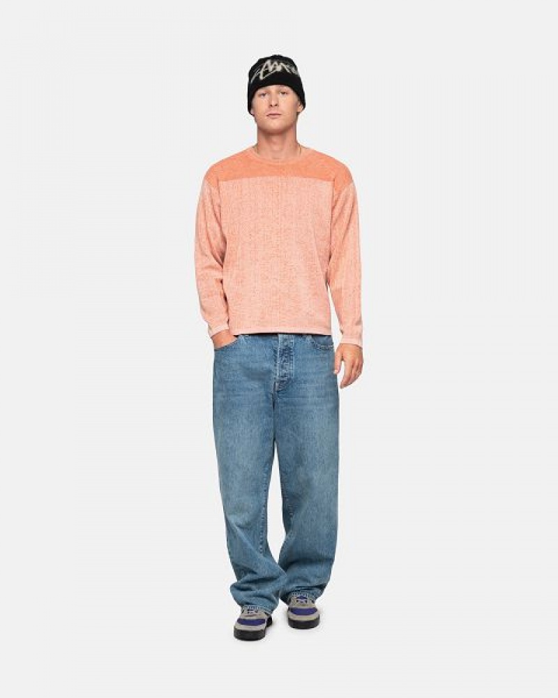 Orange Stussy Engineered Panel Sweaters | 0376XDSUJ