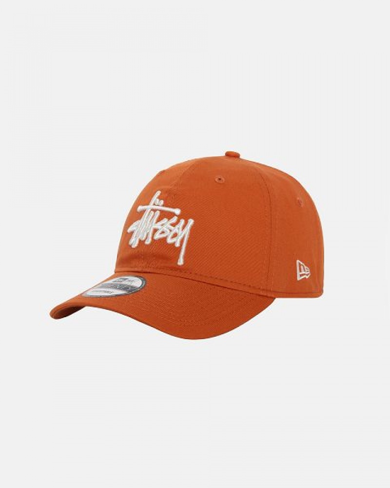 Orange Stussy New Era 9twenty Basic Strapback Caps | 1076QHFMT