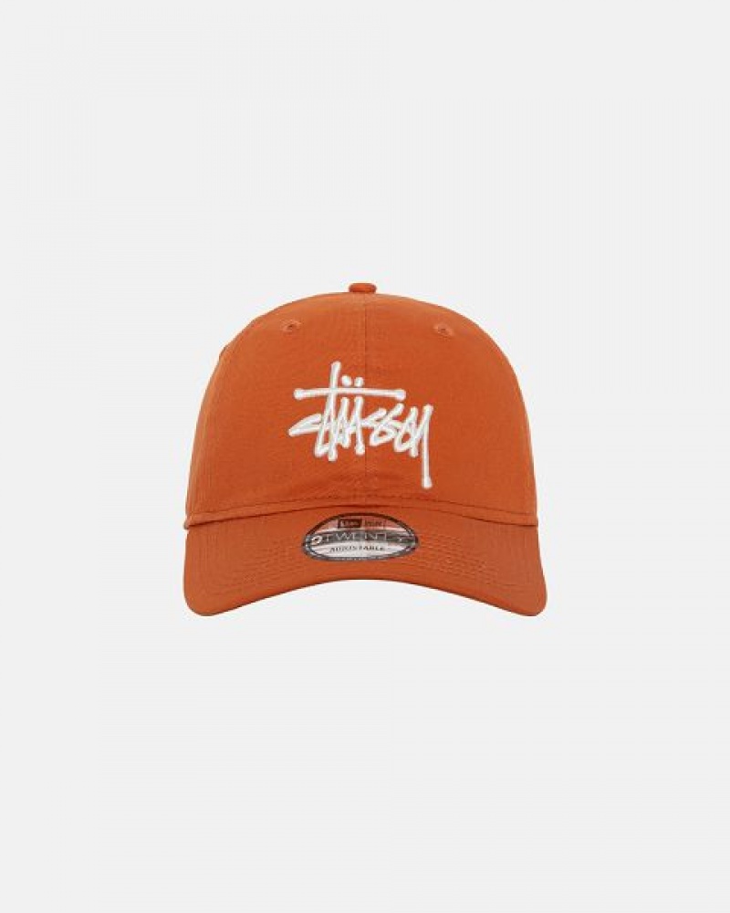 Orange Stussy New Era 9twenty Basic Strapback Caps | 1076QHFMT